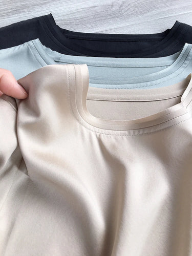 T-shirt en Soie-Coupe Large - StudioSoie